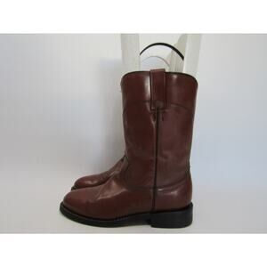 Cowtown Youth Size 5.5 D Brown Leather Roper Cowboy Western Boots